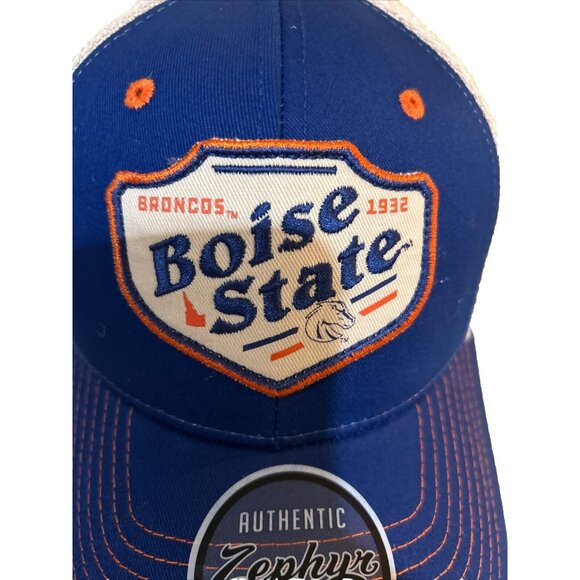NCAA Zephyr Boise State Broncos Mesh Curved Bill Snapback Hat Cap Blue New - Picture 3 of 7